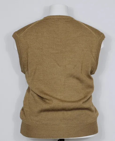 Colete de tricot lã marrom caramelo vintage CGC - Ref. 5722