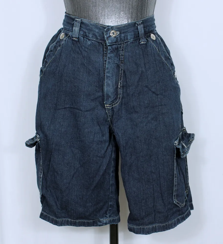 Bermuda masculina jeans cargo azul marinho - Ref. 5845