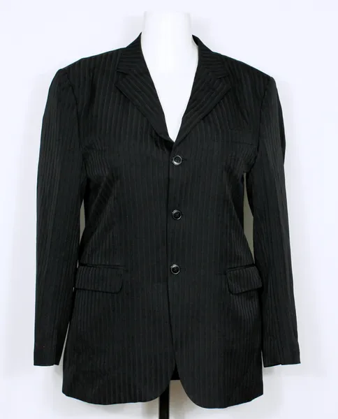 Blazer social alfaiataria preto risca de giz - Ref. 5655