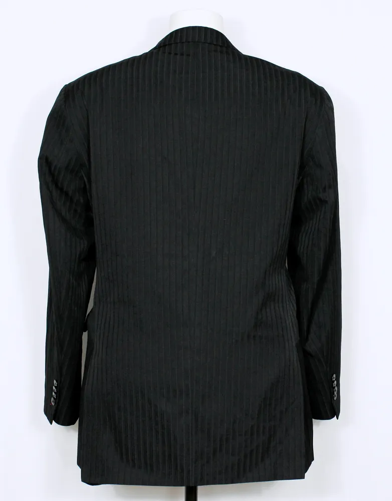 Blazer social alfaiataria preto risca de giz - Ref. 5655