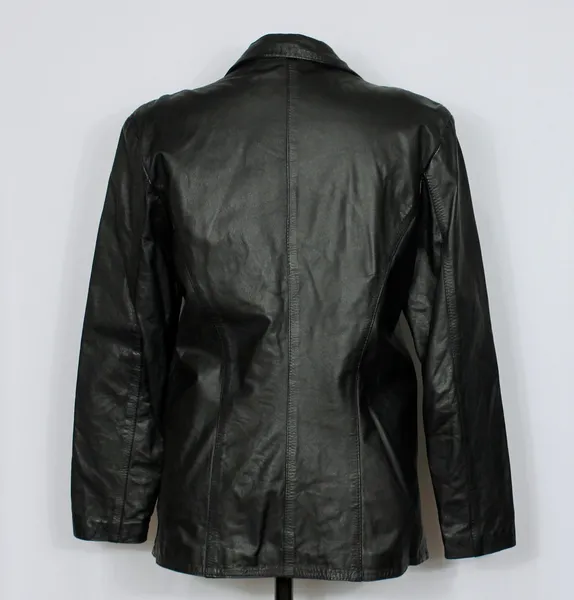 Jaqueta blazer couro legítimo preto - Veste M - Ref. 6042