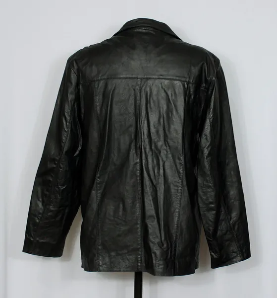 Jaqueta blazer couro legítimo preto - Ref. 6043