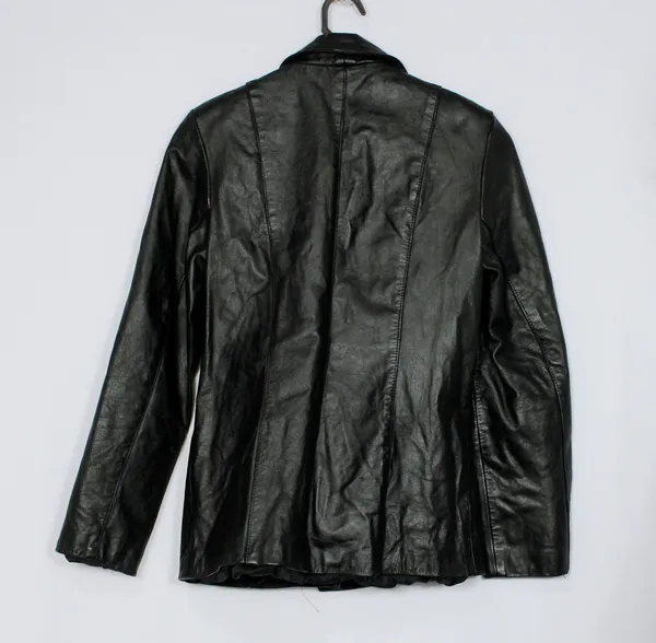 Jaqueta blazer couro legítimo preto - Veste PP - Ref. 6045
