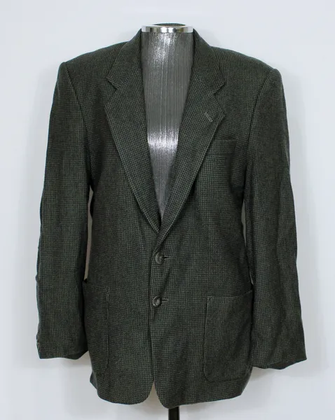 Blazer social lã batida xadrez vintage CGC - Ref. 6035