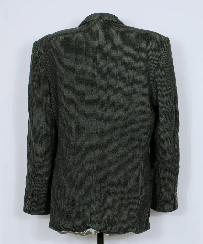 Blazer social lã batida xadrez vintage CGC - Ref. 6035