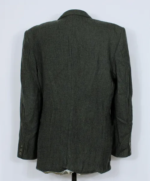 Blazer social lã batida xadrez vintage CGC - Ref. 6035