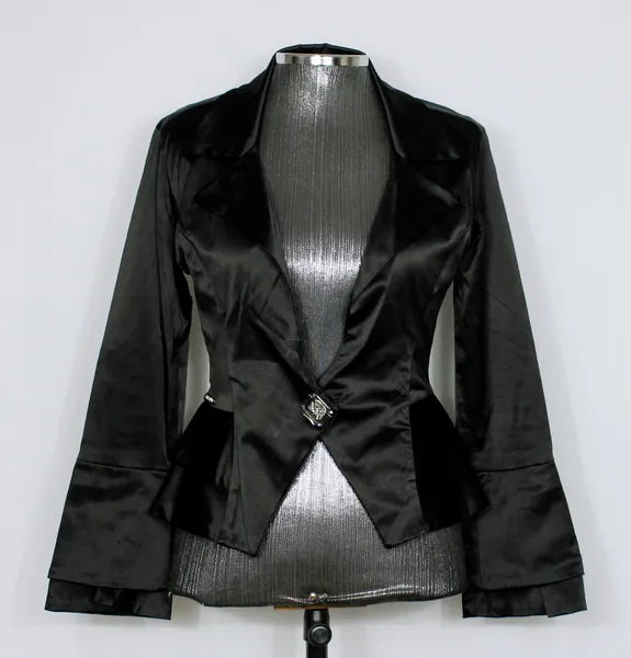 Blazer social Lança Perfume cetim preto - Ref. 6058