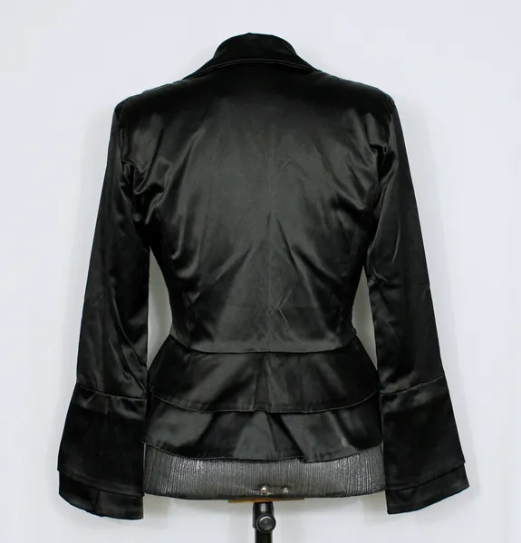 Blazer social Lança Perfume cetim preto - Ref. 6058