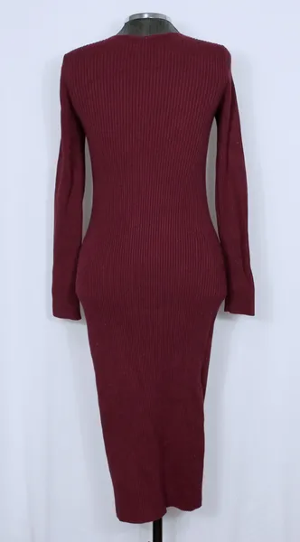 Vestido justo tricot modal midi marsala - Ref. 6071