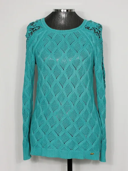 Blusa tricot lã guipir renda Biamar - Ref. 6129