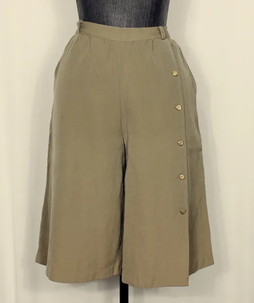 Saia calça pantacourt lã vintage bege capri - Ref. 5987