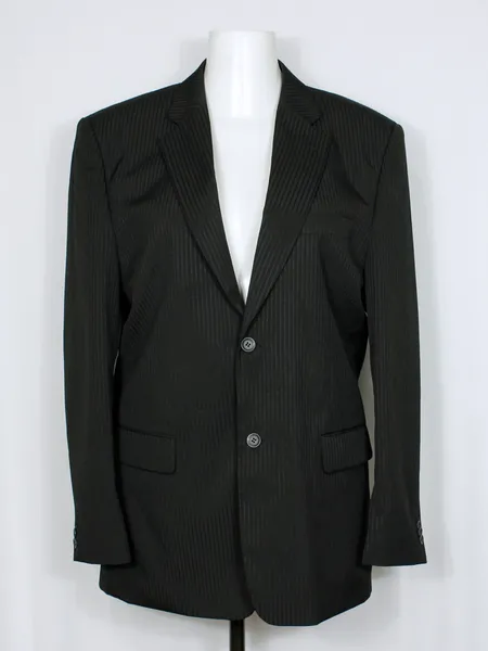 Conjunto terno social preto risca de giz plus size Ref. 6029