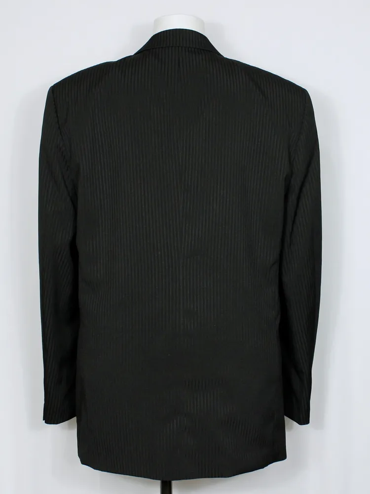 Conjunto terno social preto risca de giz plus size Ref. 6029