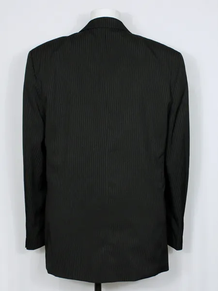 Conjunto terno social preto risca de giz plus size Ref. 6029