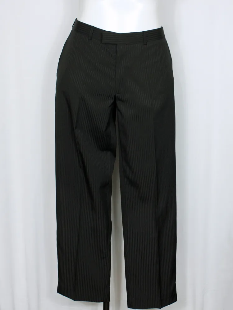 Conjunto terno social preto risca de giz plus size Ref. 6029