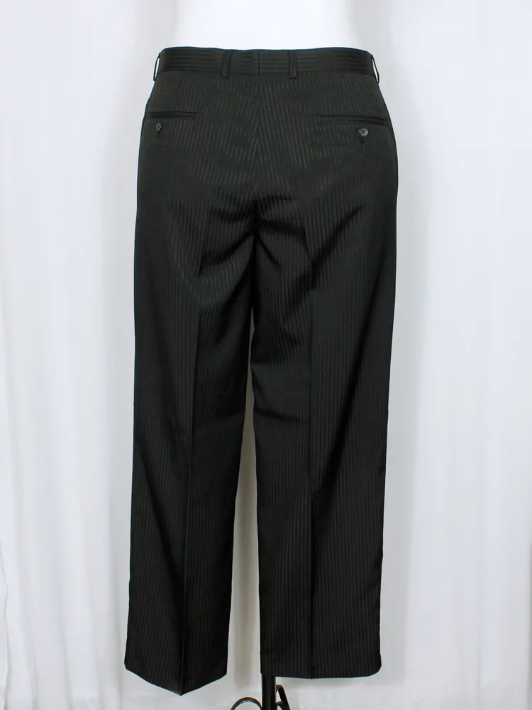 Conjunto terno social preto risca de giz plus size Ref. 6029