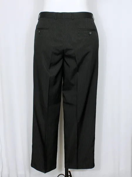 Conjunto terno social preto risca de giz plus size Ref. 6029
