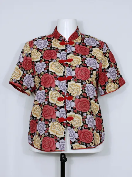 Blusa floral chinês oriental plus size - Ref. 6283
