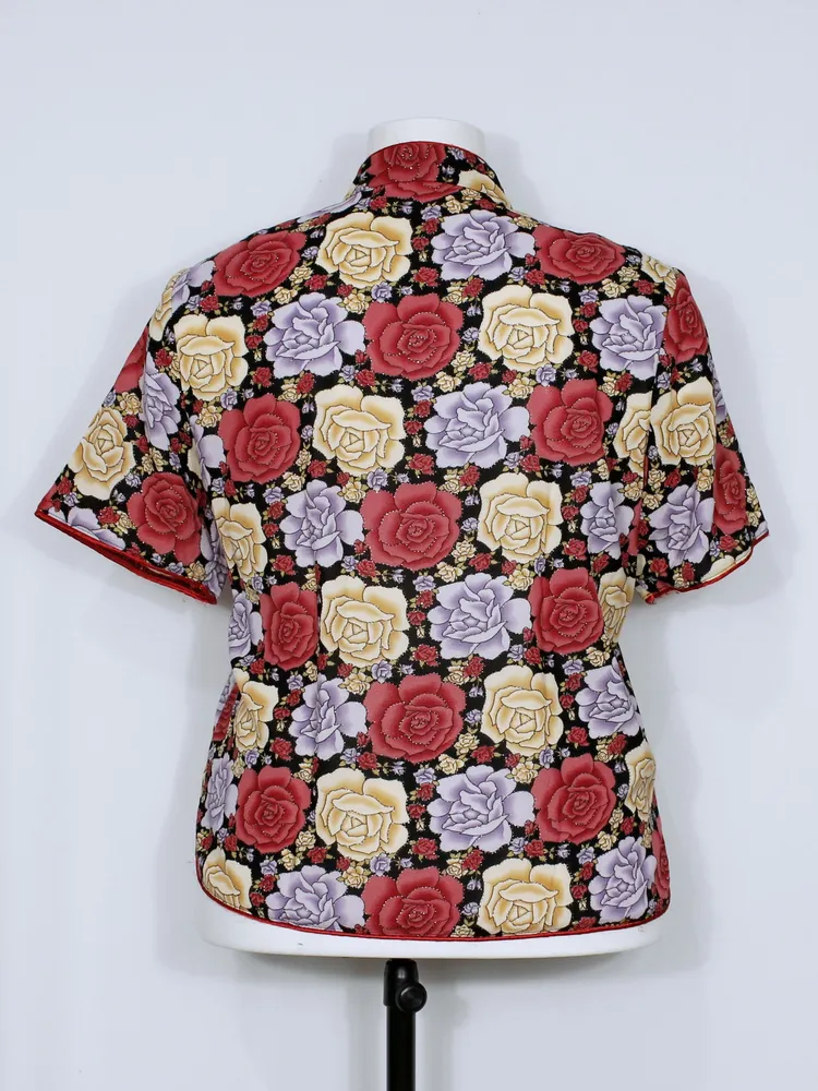 Blusa floral chinês oriental plus size - Ref. 6283