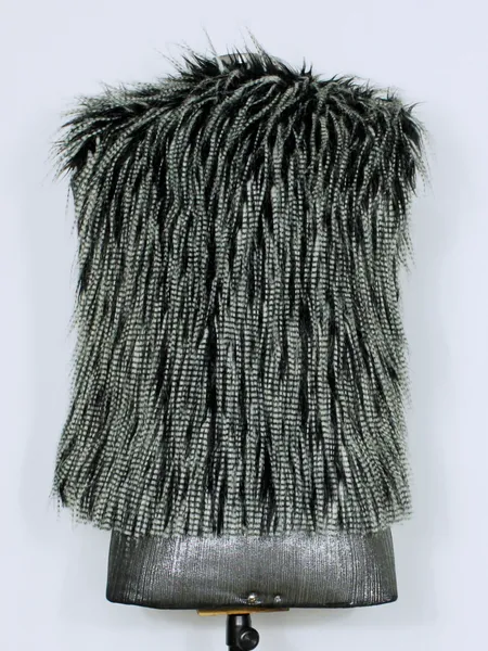 Colete pelego pelo fake preto e branco - Ref. 6223