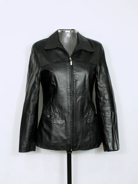 Jaqueta blazer couro legítimo preto - Ref. 6336