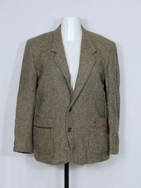 blazer lã batida marrom pierre cardin vintage cgc - ref 6220