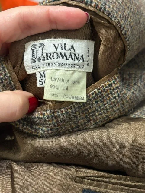 blazer lã batida marrom pierre cardin vintage cgc - ref 6220