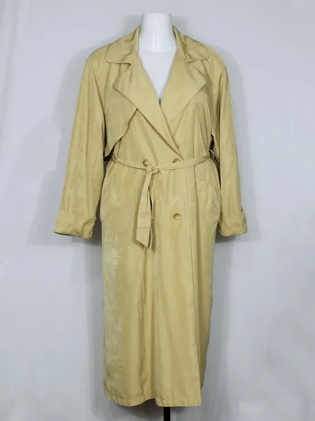 Casaco gabardine amarelo claro longo vintage - Ref. 6341