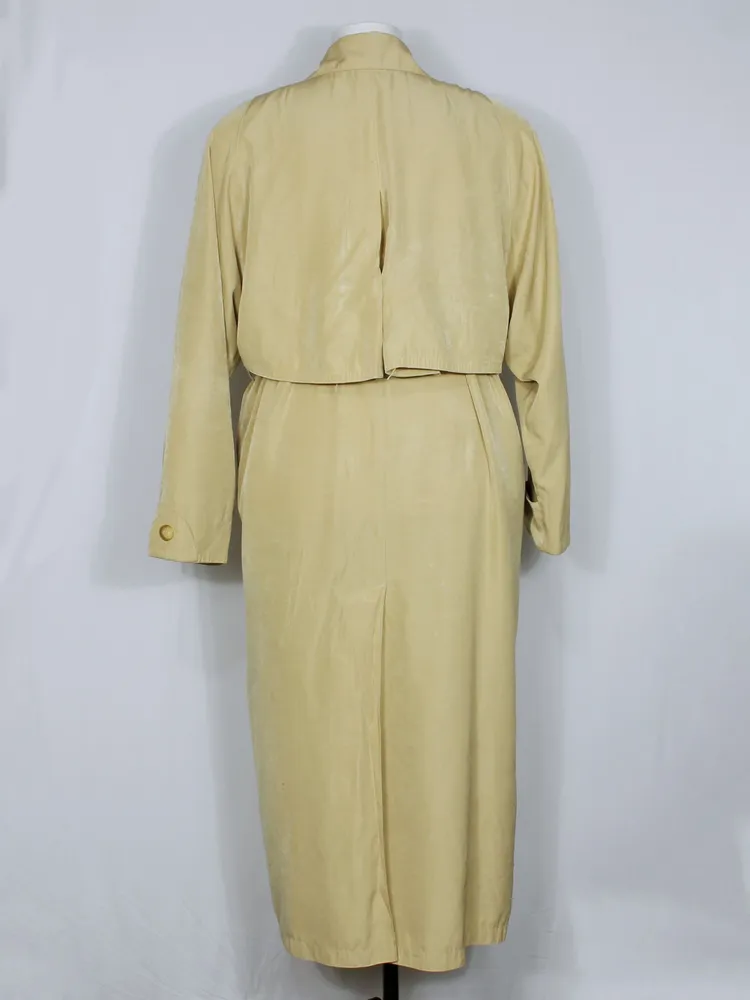 Casaco gabardine amarelo claro longo vintage - Ref. 6341