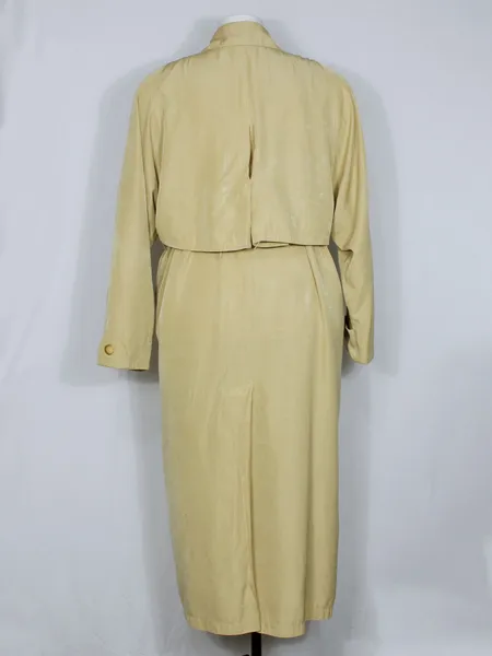 Casaco gabardine amarelo claro longo vintage - Ref. 6341