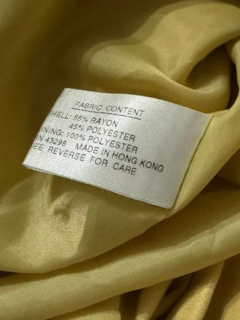 Casaco gabardine amarelo claro longo vintage - Ref. 6341