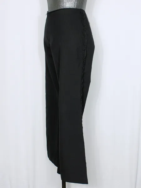 Calça social alfaiataria babado preta flare Y2K - Ref. 6148