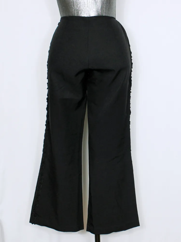 Calça social alfaiataria babado preta flare Y2K - Ref. 6148
