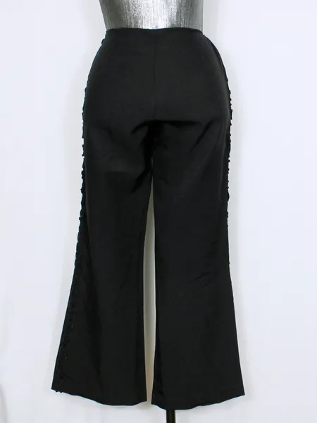 Calça social alfaiataria babado preta flare Y2K - Ref. 6148