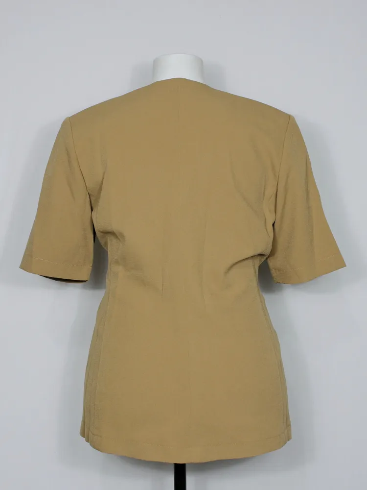 Blazer social feminino marrom claro plus size - Ref. 6359