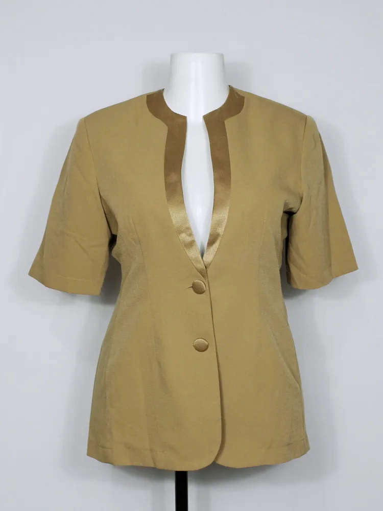 Blazer social feminino marrom claro plus size - Ref. 6359
