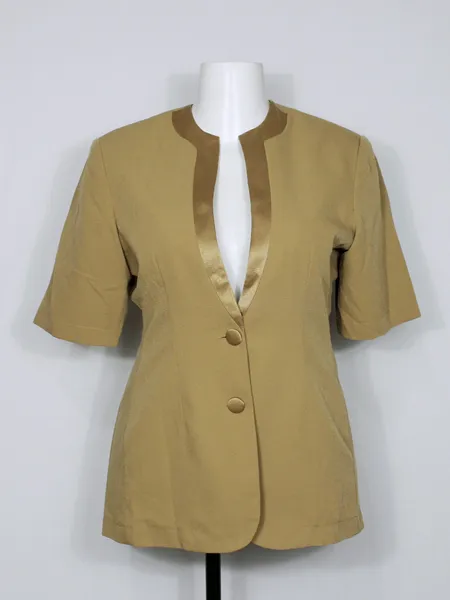 Blazer social feminino marrom claro plus size - Ref. 6359