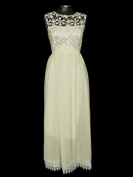 Vestido noiva longo renda off white retrô campo - Ref. 3469