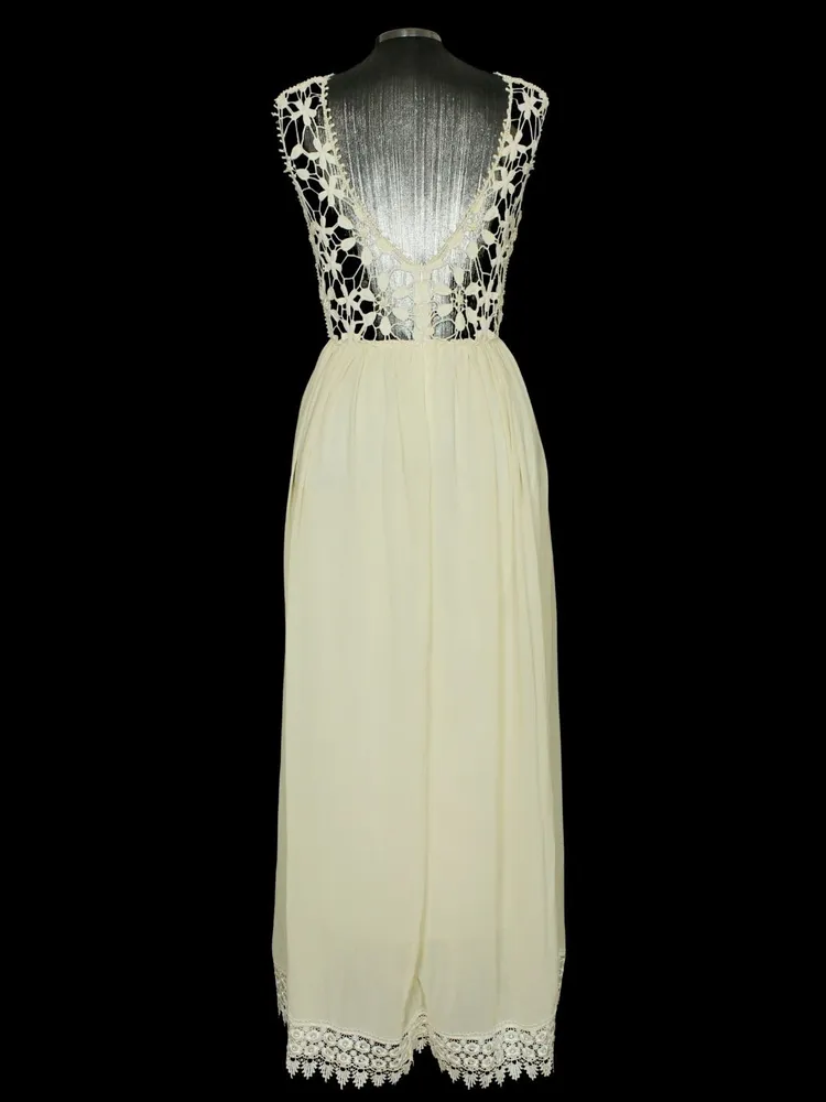 Vestido noiva longo renda off white retrô campo - Ref. 3469