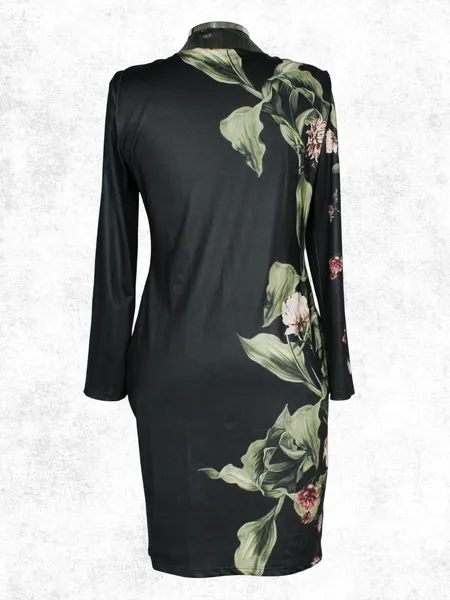 Vestido dark floral preto Lança Perfume balada -  Ref. 3792