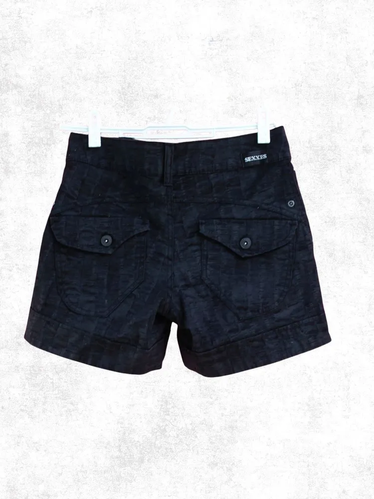 Short de sarja estilo cintura baixa Y2K  - 6436