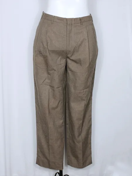 Calça pregas lã batida marrom vintage CGC - Ref. 6324