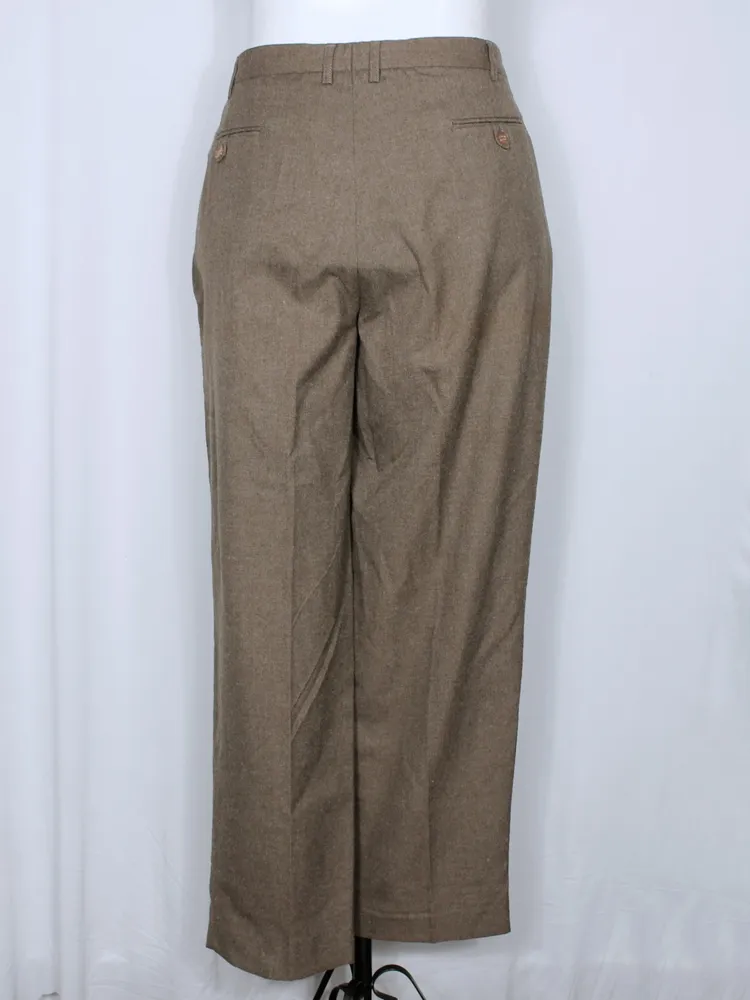 Calça pregas lã batida marrom vintage CGC - Ref. 6324