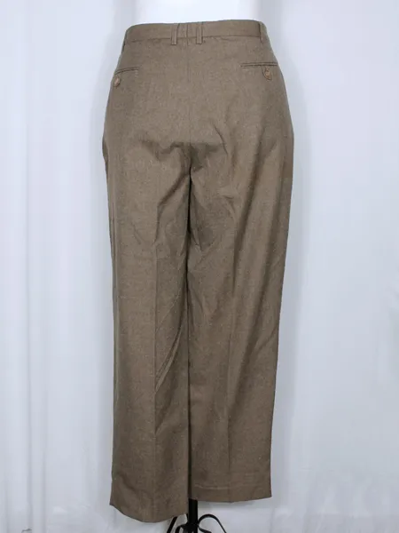 Calça pregas lã batida marrom vintage CGC - Ref. 6324