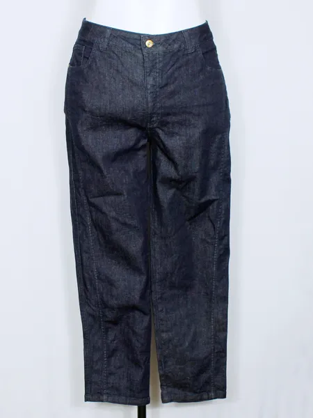 Calça jeans reta afunilada skinny azul escuro - Ref. 6333