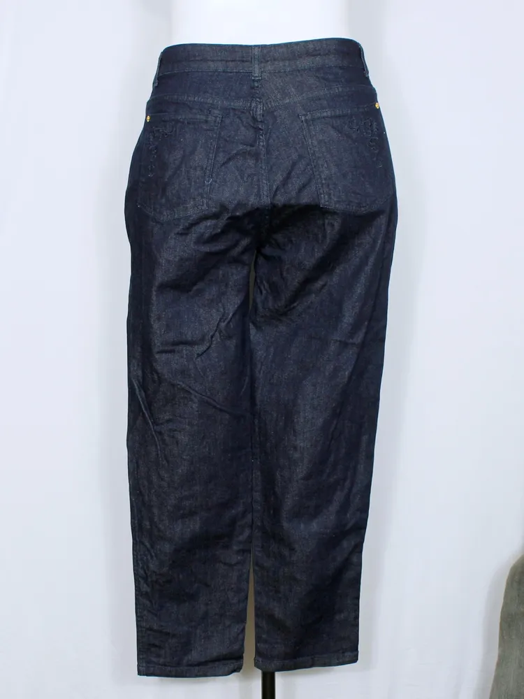 Calça jeans reta afunilada skinny azul escuro - Ref. 6333