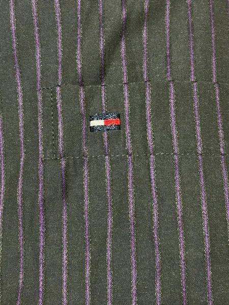 camisa tommy hilfiger preto e roxo listrada - ref. 6055