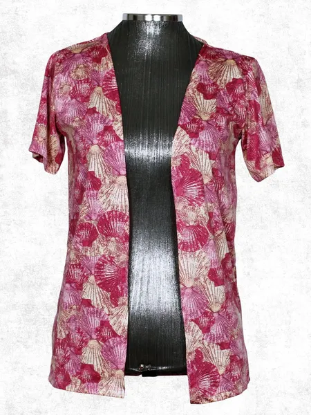 Casaco Kimono estampado concha rosa - Ref. 5500