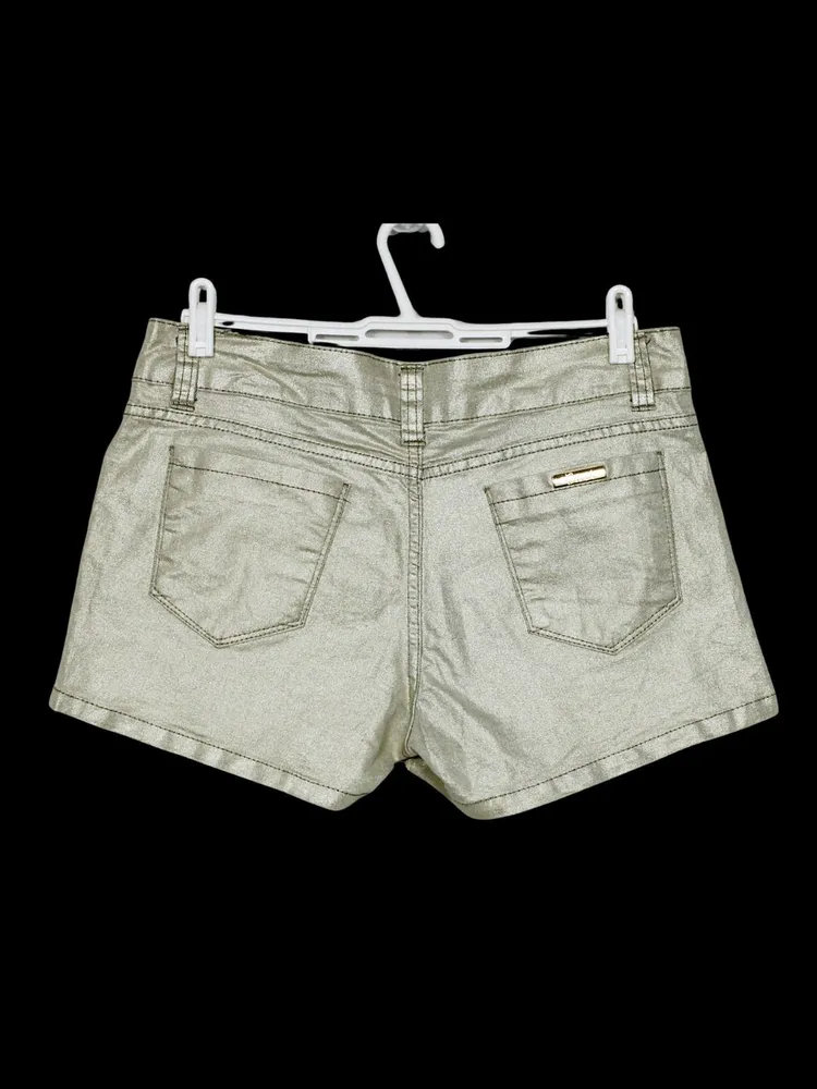 Short jeans dourado Y2K cintura baixa - Ref. 6415
