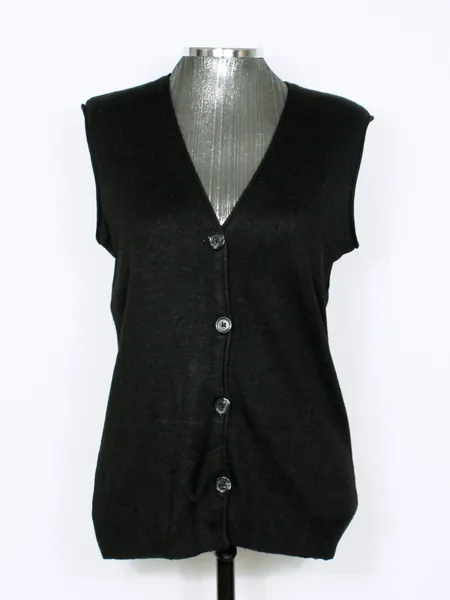 Colete tricot lã preto básico vintage CGC - Ref. 6325